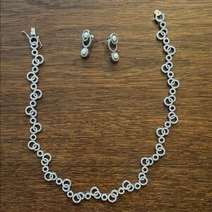 Pearl and faux pave earrings